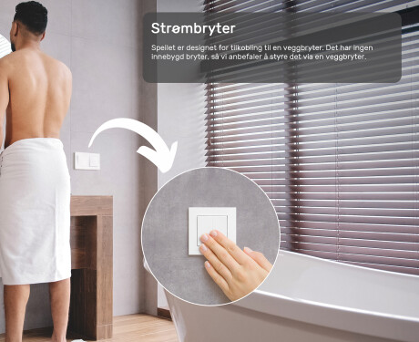 Speil Med Lys 50x80cm med kaldt LED-lys 7000K, varmt lys 3000K eller nøytralt lys 4500K #4