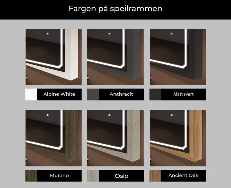 Rektangulært LED Baderomsspeil Med Ramme - FrameLine L137 #2
