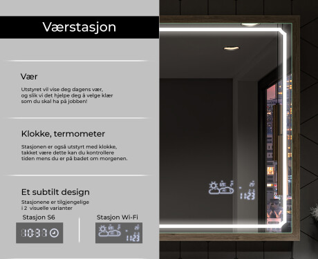 Rektangulært LED Baderomsspeil Med Ramme - FrameLine L137 #8