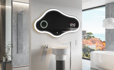Uregelmessig speil med lys LED SMART C222 Google