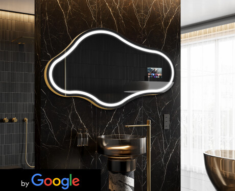 Uregelmessig speil med lys LED SMART C223 Google