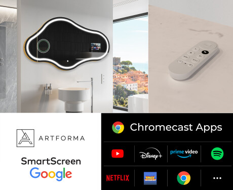 Uregelmessig speil med lys LED SMART C223 Google #2