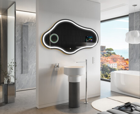 Uregelmessig speil med lys LED SMART C223 Google #10