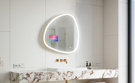 Uregelmessig speil med lys LED SMART J222 Google