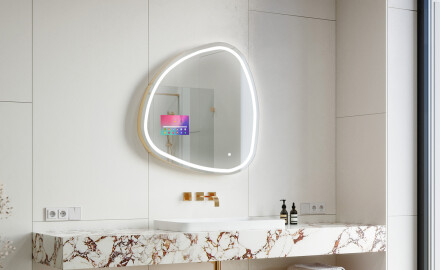 Uregelmessig speil med lys LED SMART J223 Google