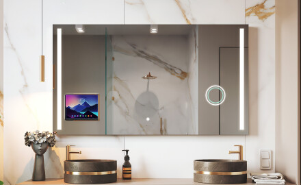 Smart Rektangulært LED Baderomsspeil med iPad Displine L02 Apple Ramme