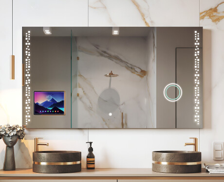 Moderne LED Speil med iPad Displine L38 Ramme