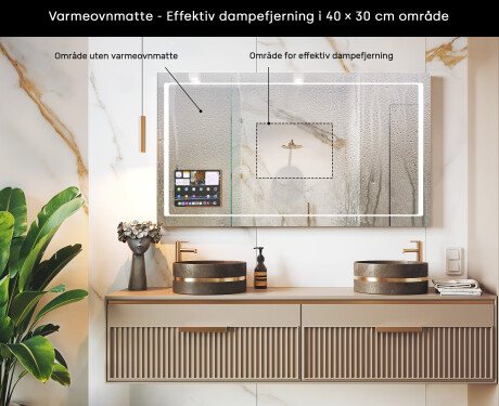 Smart LED baderomsspeil med Displine Apple L61 ramme #7