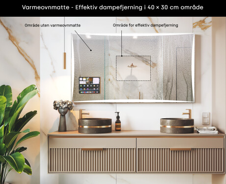 Rektangulært Smart LED Apple Speil med Displine L77 Ramme #7