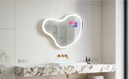 Uregelmessig speil med lys LED SMART N222 Google