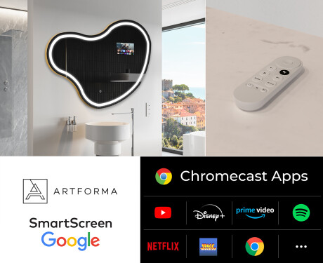 Uregelmessig speil med lys LED SMART N223 Google #2