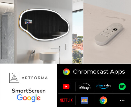 Uregelmessig speil med lys LED SMART O222 Google #2