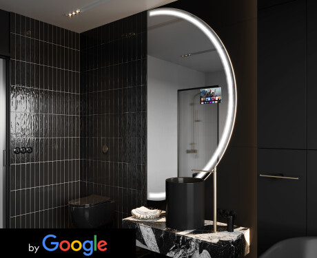Halvmåne speil med lys LED SMART A223 Google