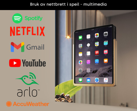 Avrundet Moderne LED Speil med iPad Displine L146 Ramme #3