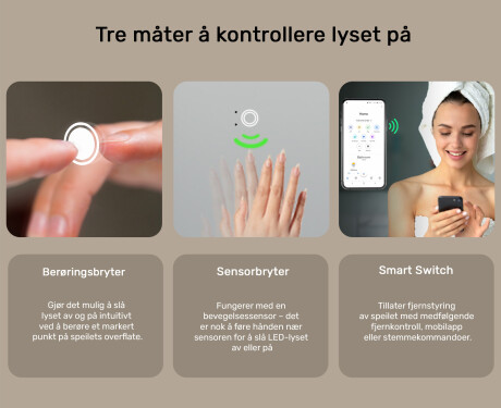 Avrundet Moderne LED Speil med iPad Displine L146 Ramme #5