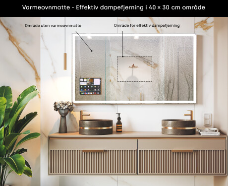 Avrundet Moderne LED Speil med iPad Displine L146 Ramme #7