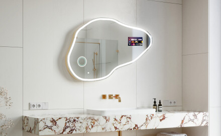 Uregelmessig speil med lys LED SMART P222 Google
