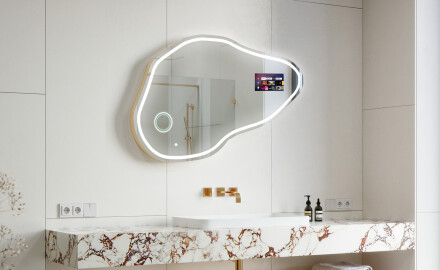Uregelmessig speil med lys LED SMART P223 Google