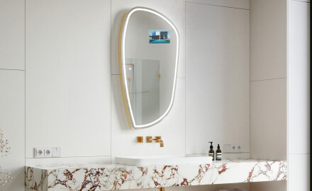 Uregelmessig speil med lys LED SMART I223 Google