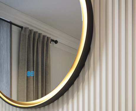 Rundt speil i metallramme med LED-belysning #2