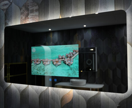 Smart Avrundet LED Baderomsspeil SmartScreen 21,5” #6