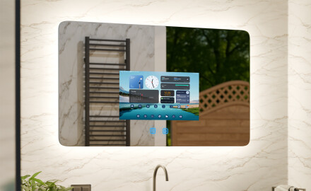 Smart Avrundet LED Baderomsspeil SmartScreen 21,5”