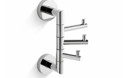 CLASSIC – Håndklekrok / trippel, bevegelig / krom