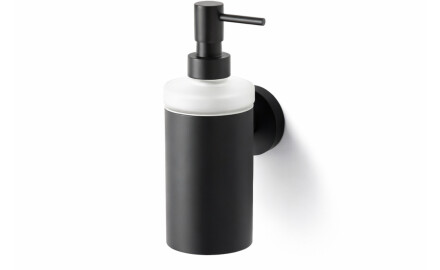 CLASSIC – Dispenser for flytende såpe / metallhus, matt glass / matt svart