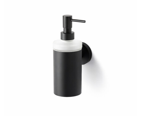CLASSIC – Dispenser for flytende såpe / metallhus, matt glass / matt svart