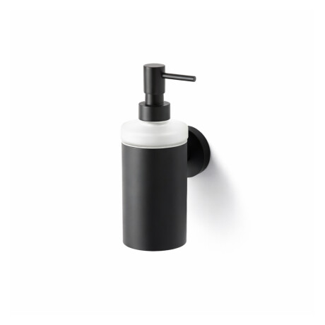 CLASSIC – Dispenser for flytende såpe / metallhus, matt glass / matt svart #1