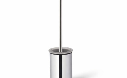 CLASSIC – Lav, frittstående toalettbørste / metallbeholder, glassinnsats / krom