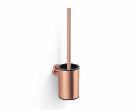 CLASSIC – Lavt hengende toalettbørste / metallbeholder, innsats i plast / rosa gull, børstet