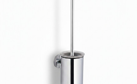 CLASSIC – Lavt hengende toalettbørste / metallbeholder, glassinnsats / krom