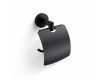 CLASSIC – Toalettpapirholder / med beskyttelsesdeksel / matt svart