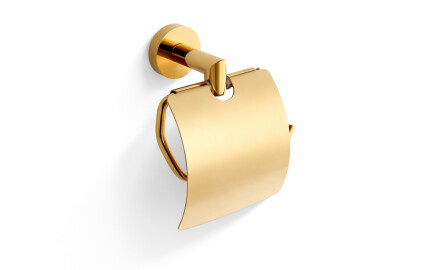 CLASSIC – Toalettpapirholder / med beskyttelsesdeksel / gullglans