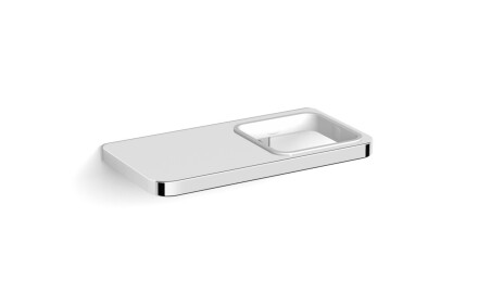 NEXT – Enkelt håndtak med hylle / * glass bestilles separat / krom