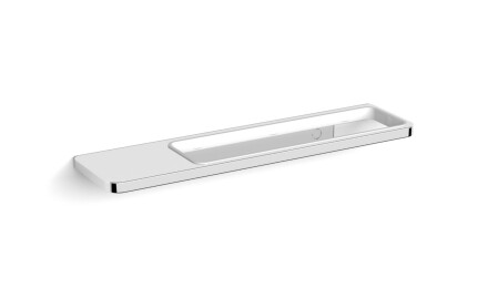 NEXT – Trippelhenger med hylle / * glass bestilles separat / krom
