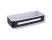 Kurv 29x12x5,5 / matt svart / innsats i hvitt plast