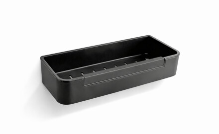Kurv 29x12x5,5 med snor / matt svart / innsats i svart plast