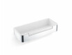 Kurv 29x12x5,5 med snor / polert stål / innsats i hvitt plast