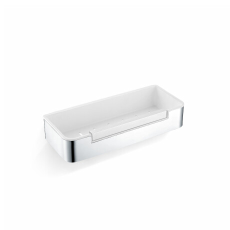 Kurv 29x12x5,5 med snor / polert stål / innsats i hvitt plast #1