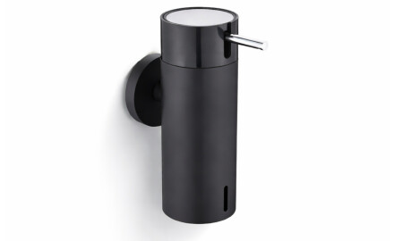 Dispenser for flytende såpe 0,15 l / matt svart / svart pumpe + polert stål