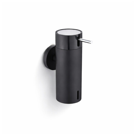 Dispenser for flytende såpe 0,15 l / matt svart / svart pumpe + polert stål #1