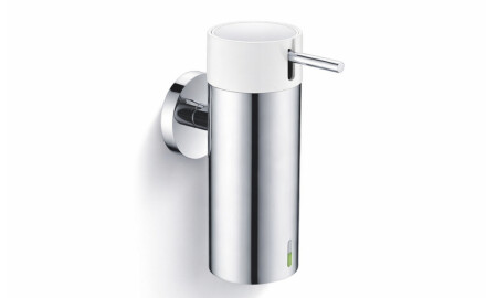Dispenser for flytende såpe 0,15 l / polert stål / hvit pumpe + polert stål