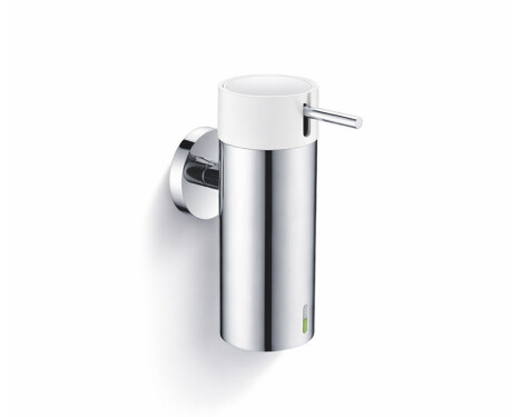 Dispenser for flytende såpe 0,15 l / polert stål / hvit pumpe + polert stål