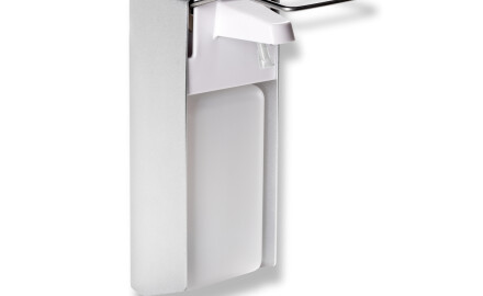 Desinfeksjonsvæskedispenser 1,0 l med albuebetjening / matt aluminium