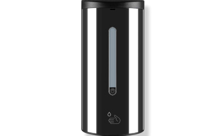 Automatisk berøringsfri dispenser for flytende såpe/desinfeksjonsgel, 0,7 l / svart speilfinish