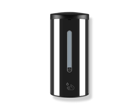Automatisk berøringsfri dispenser for flytende såpe/desinfeksjonsgel, 0,7 l / svart speilfinish