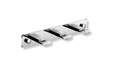 Hengerekk – 3 flate håndklekroker / krom
