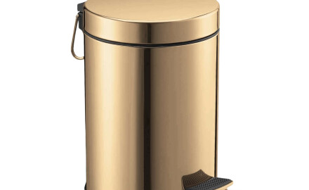 STANDARD rund pedalbøtte, 5 liter, soft close / gullglans